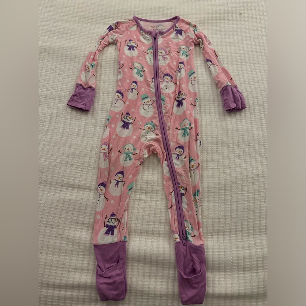 Little Sleepies pink Snowman sz 12-18 months